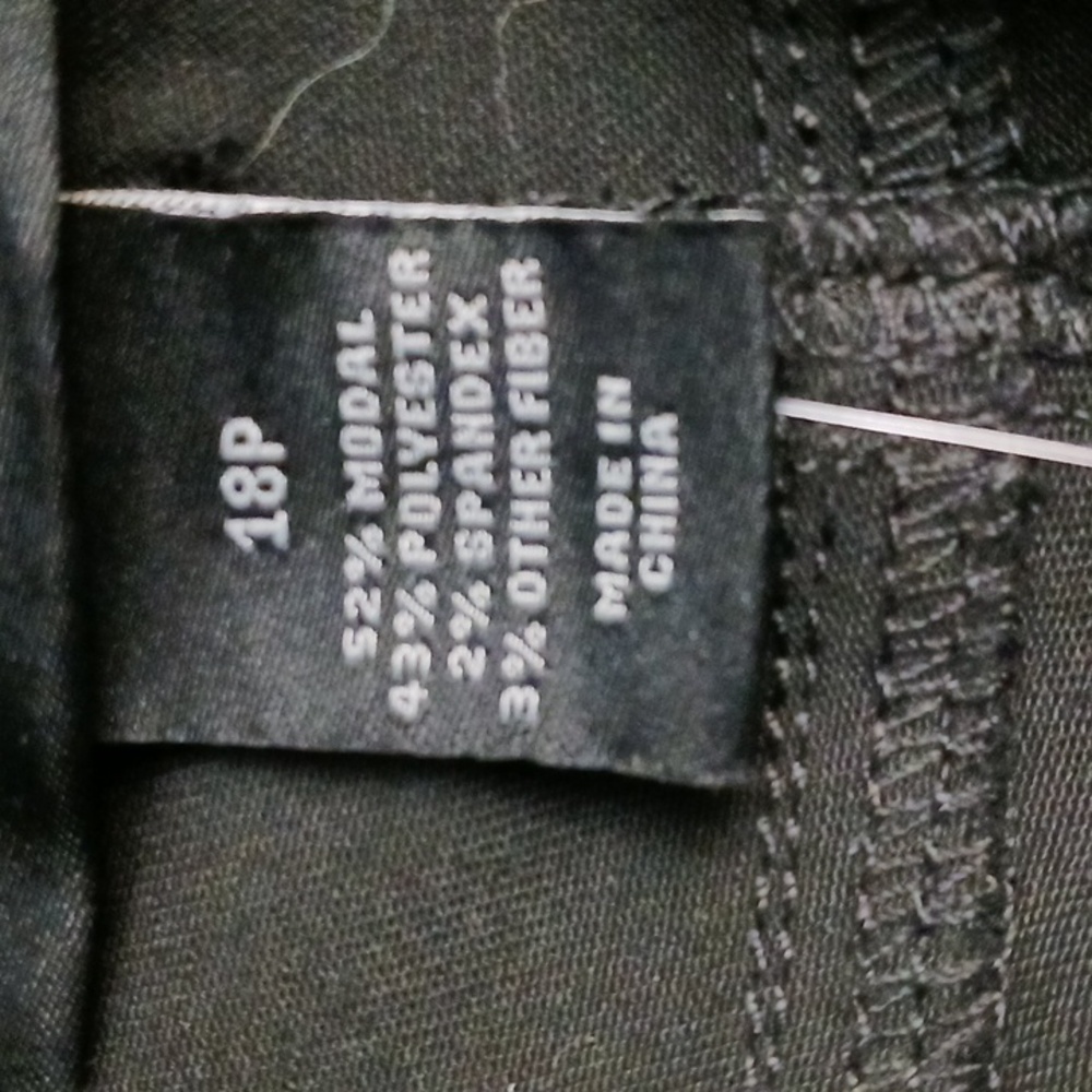 Lane Bryant size 18P women's black skinny, mid-rise, coated  modal blend pants. - Picture 11 of 16